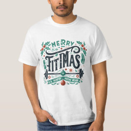 Camiseta Merry Fitmas y un nuevo feliz Navidad trasero dive