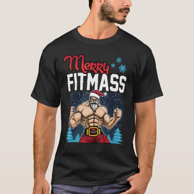 Camiseta Merry FitMass - Funny Workout Gym Trainer Bodybuil (Anverso)