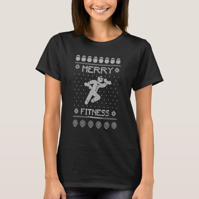 Camiseta Merry Fitness   Gingerbread Ugly Christmas Workout (Anverso)