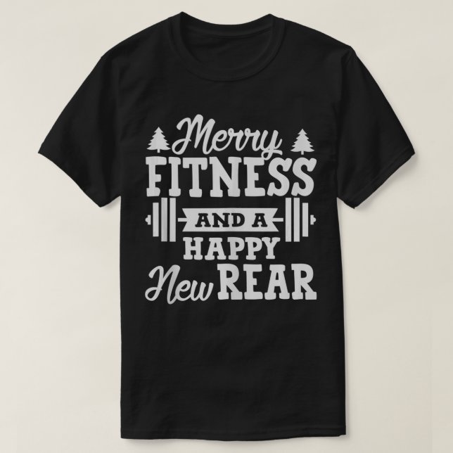 Camiseta Merry Fitness Y Un Nuevo Tren De Gimnasio Trasero  (Diseño del anverso)