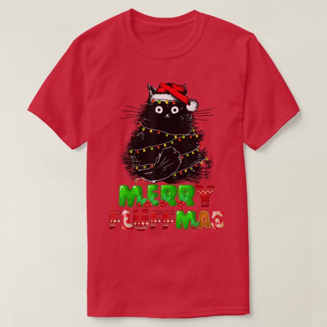 Camiseta Merry Fluffmas Catmas Christmas Cat Lover Santa Xm (Diseño del anverso)
