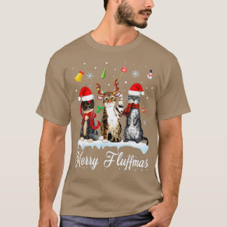 Camiseta Merry Fluffmas tres gatos Navidades Cat Lover - gi
