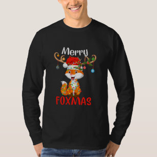 Camiseta Merry Foxmas Divertido Fox navideño Ornamentos Lu