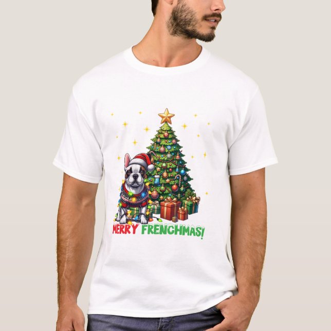 Camiseta Merry Frenchmas French Bulldog (Anverso)