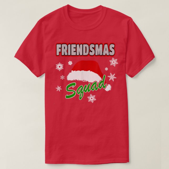 Camiseta Merry Friendsmas Squad Friends Xmas Party  Santa H (Diseño del anverso)