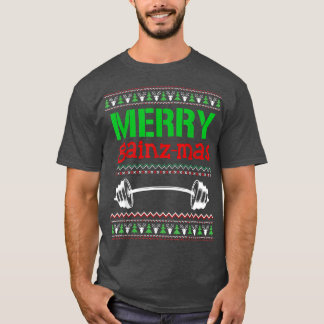 Camiseta Merry Gainzmas Gym Levantador de peso Ugly Chris