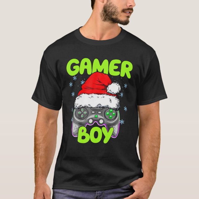 Camiseta Merry Gamemus Xmas Gamer Boy Navidades Gaming Paja (Anverso)