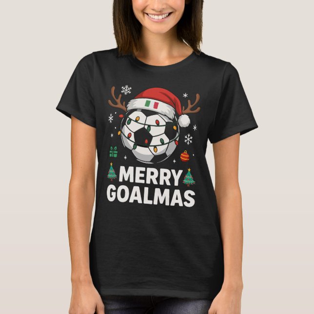 Camiseta Merry Goalmas Italy - Funny Soccer Christmas (Anverso)