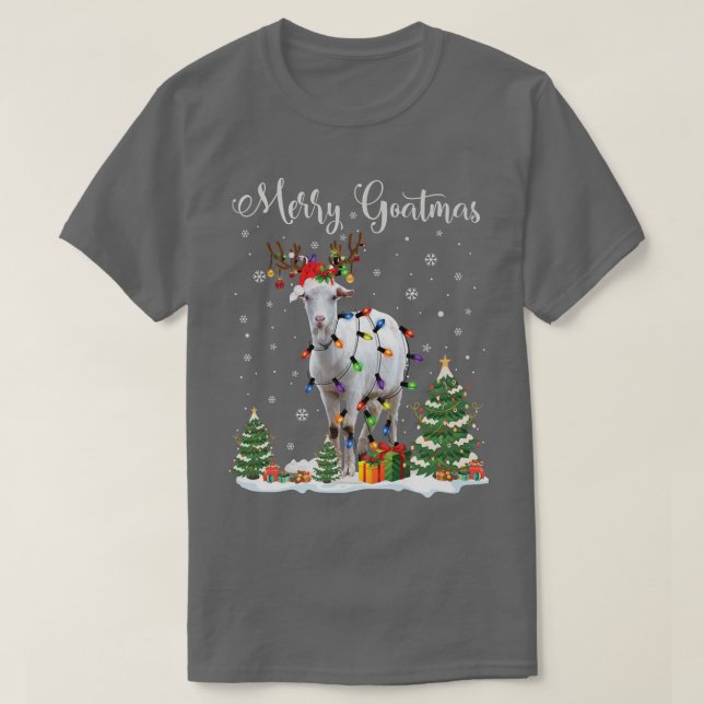 Camiseta Merry Goatmas Navidades de cabra reno Santa Premiu (Diseño del anverso)