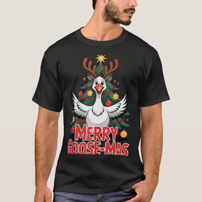Camiseta Merry Goose-mas Reindeer Antlers Funny Christmas G (Anverso)