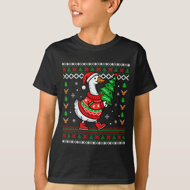 Camiseta Merry Goosemas Christmas Funny Family Ugly Xmas Me (Anverso)