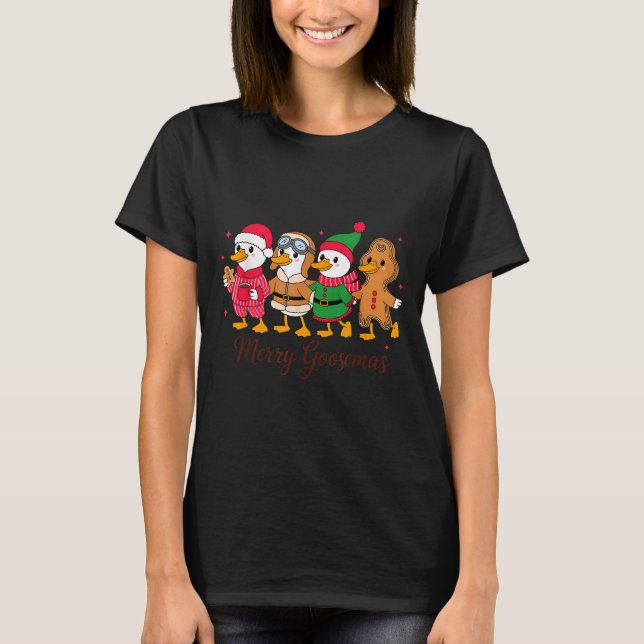 Camiseta Merry Goosemas Cute Festive Goose Christmas  (Anverso)