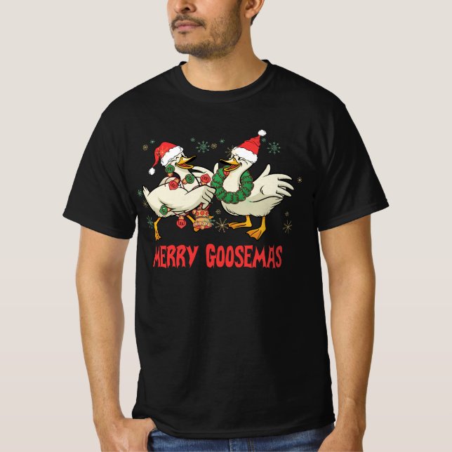 Camiseta Merry Goosemas Funny Navidades Duck Silly Goose Me (Anverso)