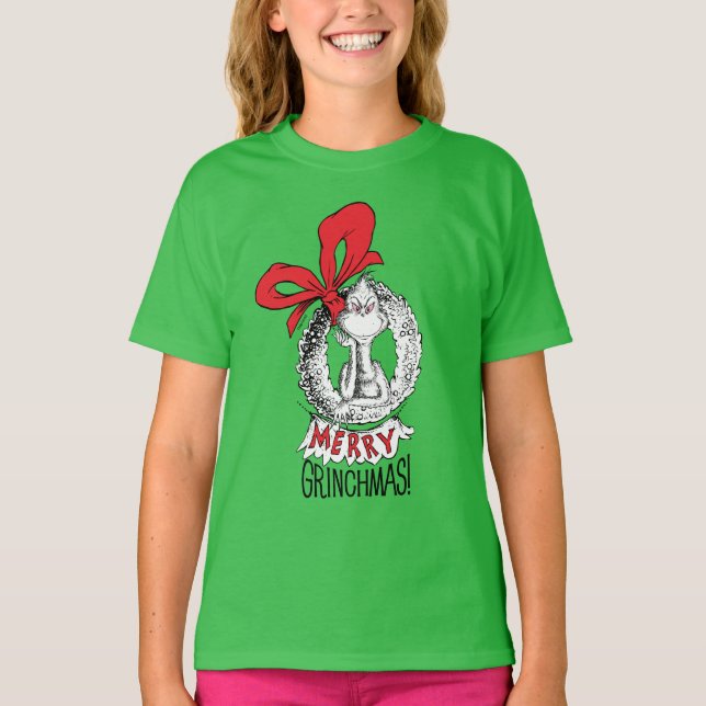 Camiseta Merry Grinchmas Wreath Grinch (Anverso)