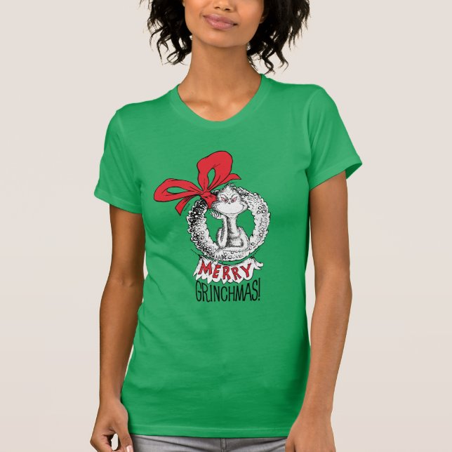 Camiseta Merry Grinchmas Wreath The Grinch (Anverso)