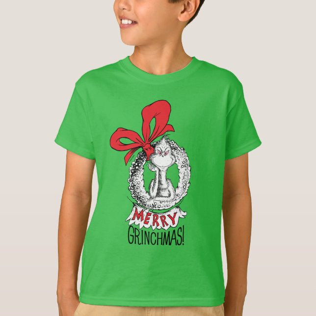 Camiseta Merry Grinchmas Wreath The Grinch (Anverso)