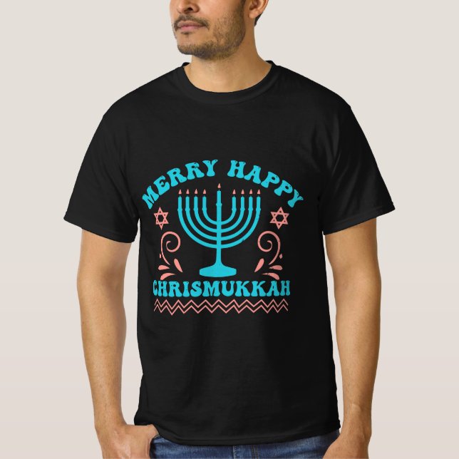 Camiseta Merry Happy Chrismukkah Hanukkah (Anverso)