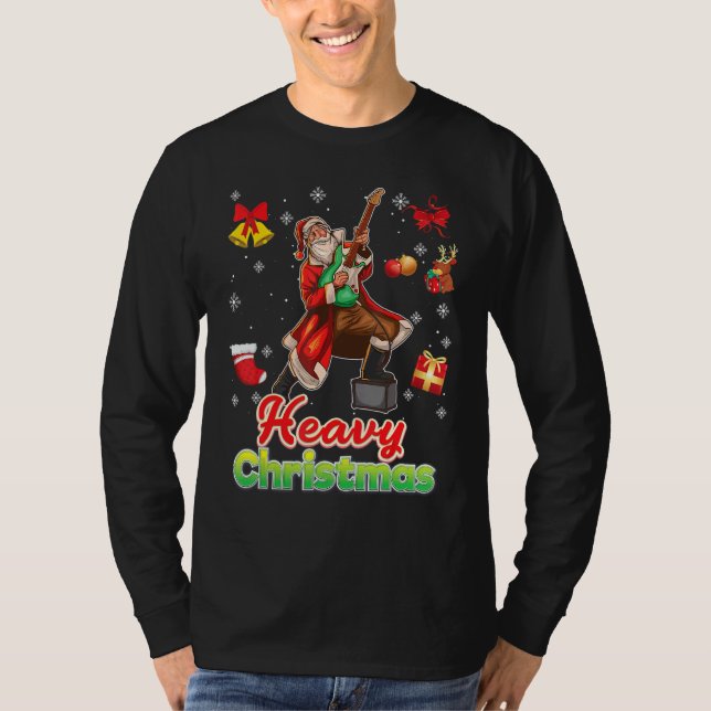 Camiseta Merry Heavy Metalizado Navidades Santa Electric Gu (Anverso)