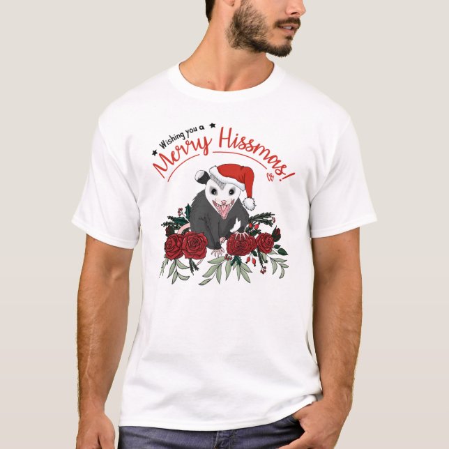 Camiseta Merry Hissmas navidades florales temática bebé de  (Anverso)