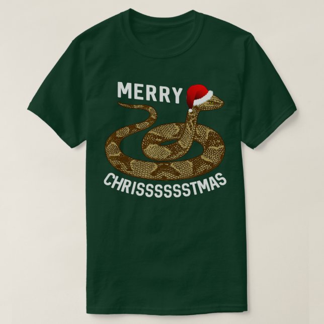 Camiseta Merry Hissmas Navidades Santa Hat Copperhead Snack (Diseño del anverso)