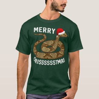 Camiseta Merry Hissmas Navidades Santa Hat Copperhead Snack