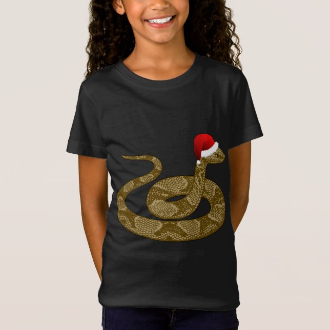 Camiseta Merry Hissmas Navidades Santa Hat Copperhead Snack (Anverso)