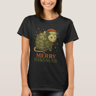 Camiseta Merry Hissmas Ssum Santa Hat Xmas Hombres Ligeros 