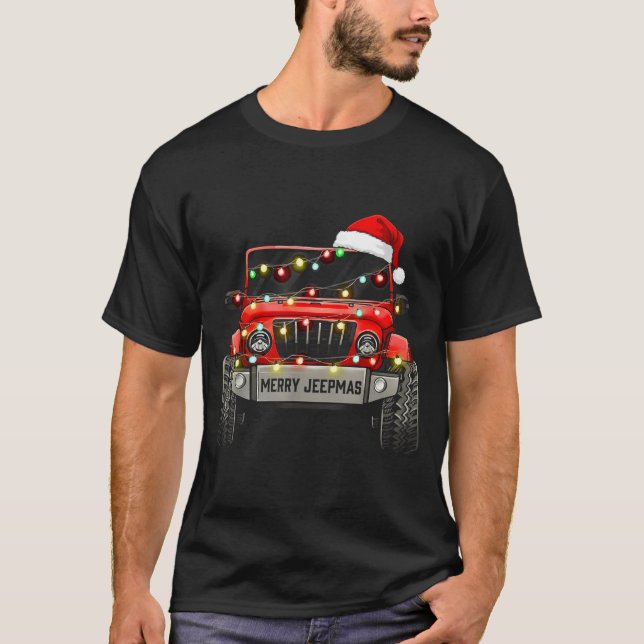 Camiseta Merry Jeepmas Christmas Xmas Santa Reindeer Men Bo (Anverso)