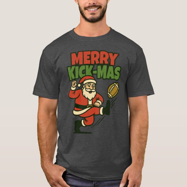 Camiseta Merry Kick-Mas Funny Christmas Football (Anverso)