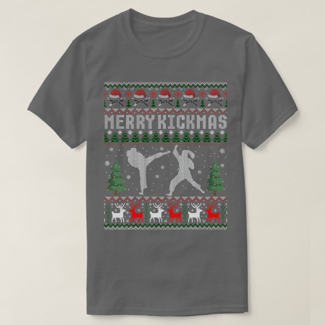 Camiseta Merry Kickmas aekwondo Navidades graciosos sudan f (Diseño del anverso)