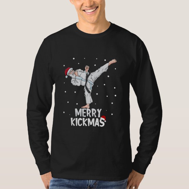 Camiseta Merry Kickmas Karate Santa Claus Martial Arts (Anverso)