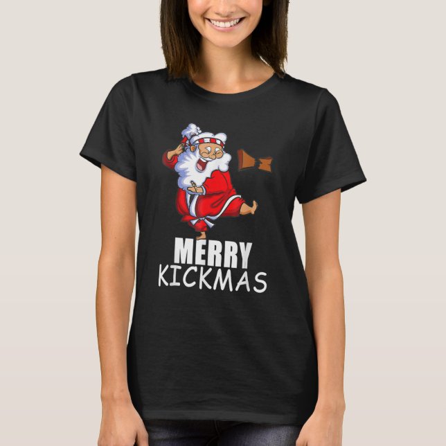 Camiseta Merry Kickmas  Karate Santa Family Matching Pajama (Anverso)