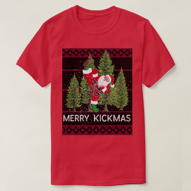 Camiseta Merry Kickmas Santa 1 (Diseño del anverso)