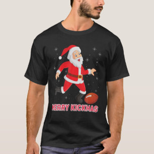 Camiseta Merry Kickmas Santa Playing Football Kick Christma