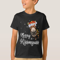 Merry Kissmy Donkey Sarcástico Navidad Gracioso Pa