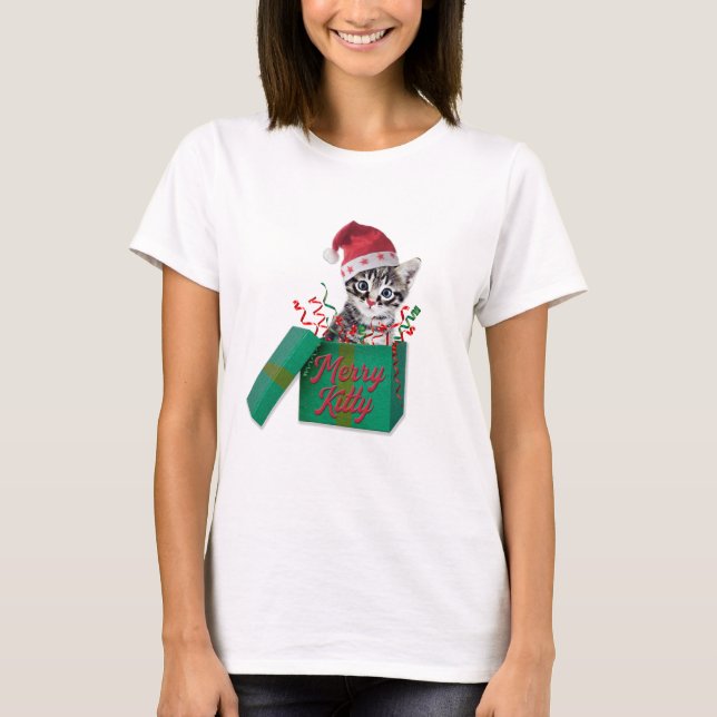 Camiseta Merry Kitty, Feliz Navidad (Anverso)