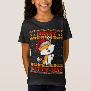 Camiseta Merry Kitty-Mas Cute Kitten Cat Lady Navidad Hol