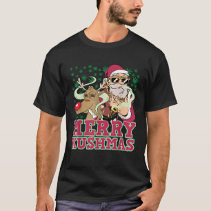 Camiseta Merry Kushmas Santa Rudolph Fuma Pot