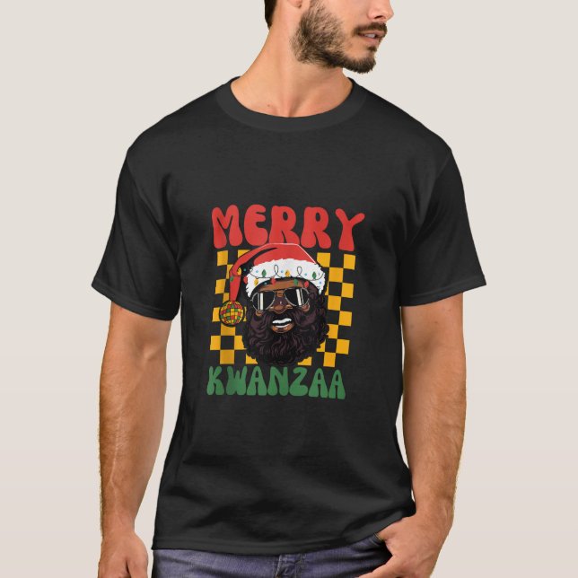 Camiseta Merry Kwanzaa Santa African American Funny Christm (Anverso)