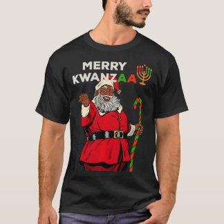 Camiseta Merry Kwanzaa Santa Black Christmas African Americ