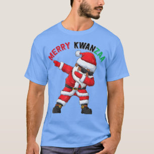 Camiseta Merry Kwanzaa Santa Navidades negros afroamericano