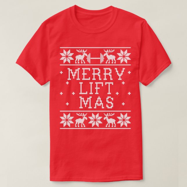 Camiseta Merry Lift Mas Ugly Navidades Sweet Design (Diseño del anverso)