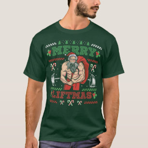 Camiseta Merry Liftmas Bodybuilder Santa Power
