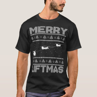 Camiseta Merry Liftmas Chinook Helicóptero Navidades feos