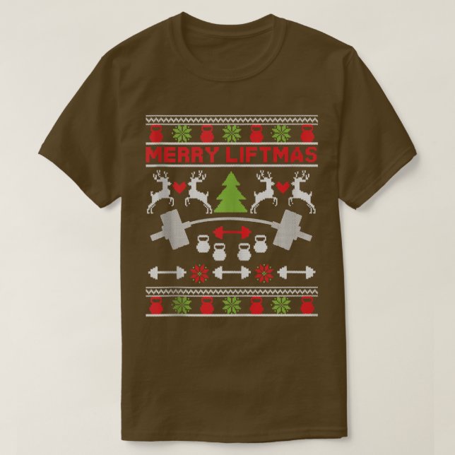Camiseta Merry Liftmas Fitness Workout Xmas Navidades Bod (Diseño del anverso)