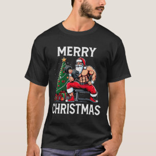 Camiseta Merry Liftmas Funny Santa Xmas Gym Bodybuilding Ch