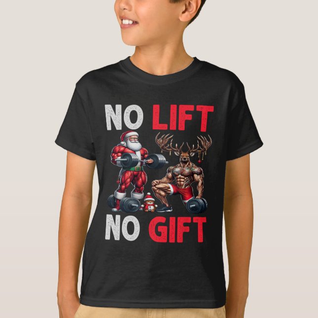 Camiseta Merry Liftmas Músculo Santa Weightrising Cuerpo de (Anverso)