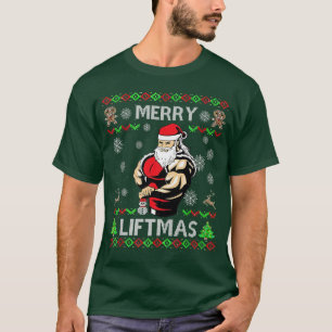 Camiseta Merry Liftmas Navidades divertidos Gimnasio Levant