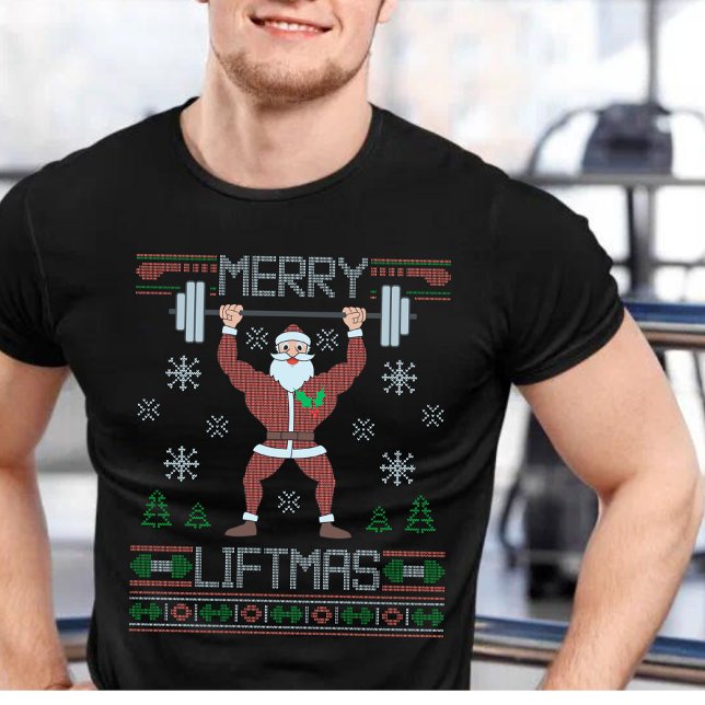 Camiseta Merry Liftmas Navidades feos entrenamiento de gimn (Subido por el creador)