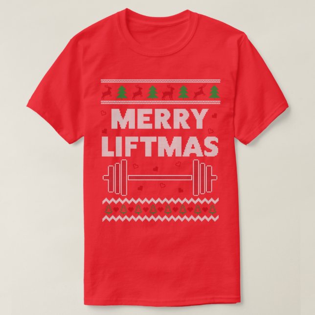Camiseta Merry Liftmas Navidades feos Gym Entrenamiento Fun (Diseño del anverso)